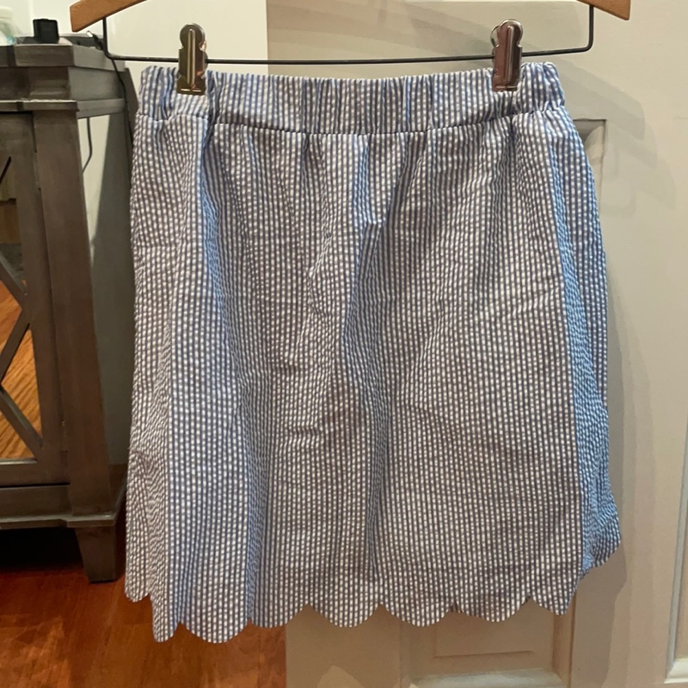 Blue and white striped mini skirt!